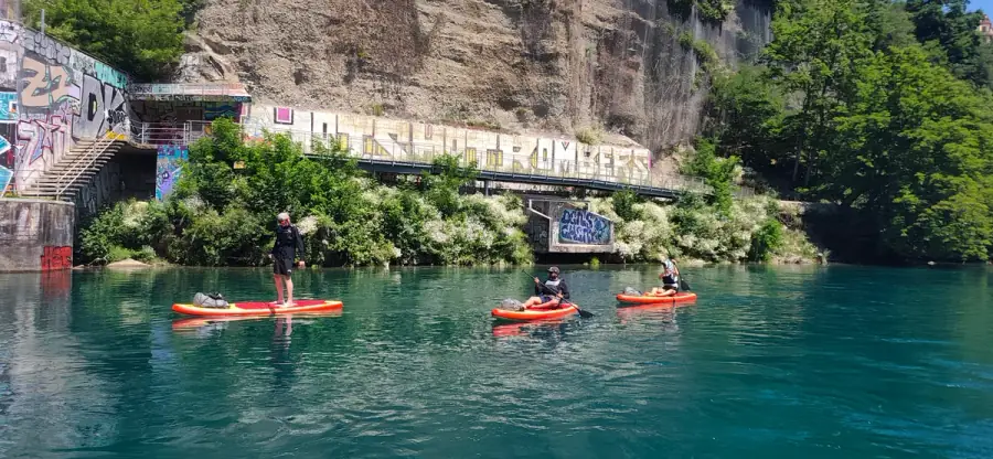 Descente guidée en paddle sur le Rhône à Genève