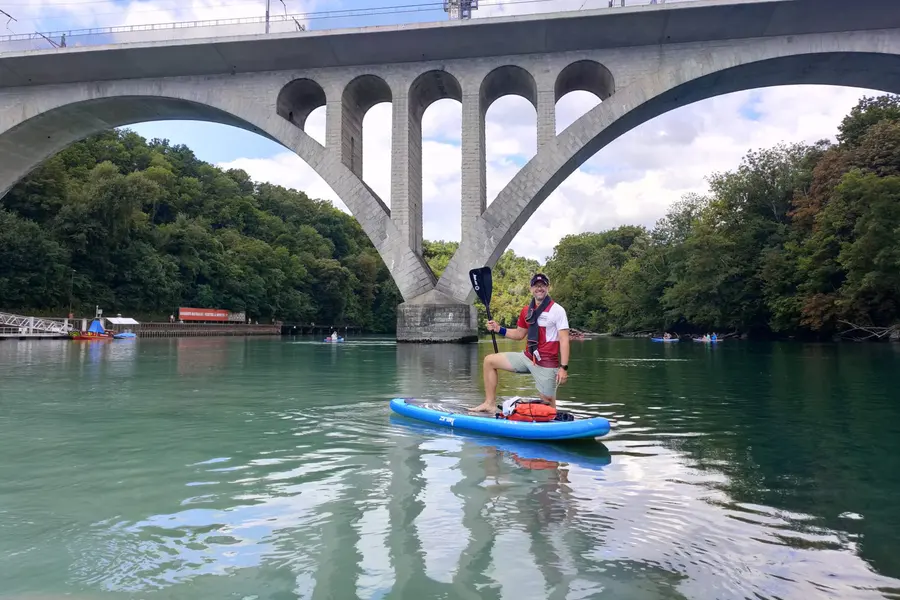 Stand-up paddle sur le Rhône
